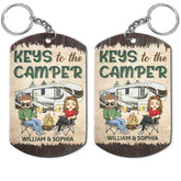 Keys To The Camper - Anniversary, Loving Gifts For Couples, Husband, Wife, Camping Lovers - Personalized Aluminum Keychain
